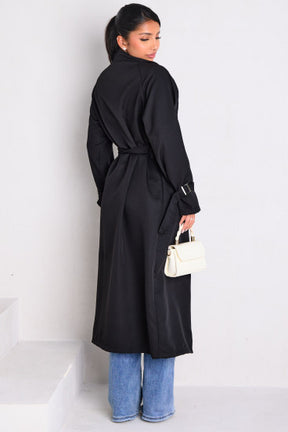 Manteau long style trench noir