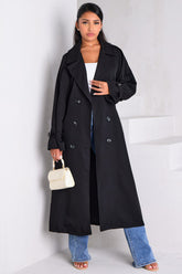 Manteau long style trench noir