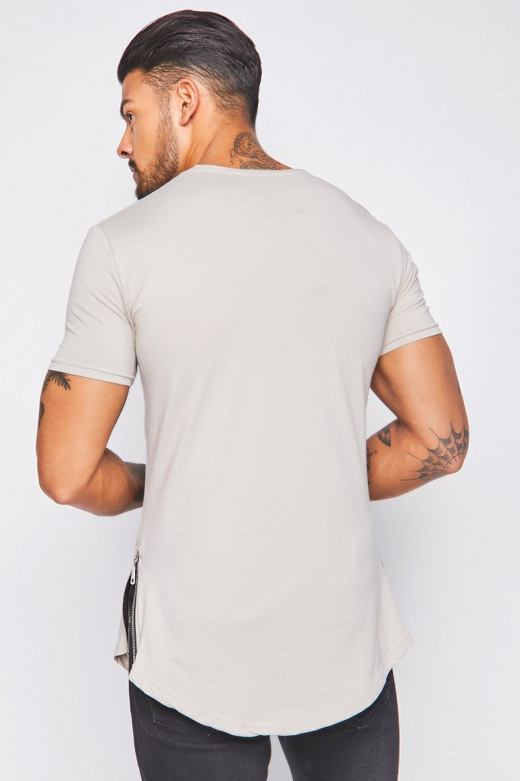 T-shirt à zip oversize Brentiny beige