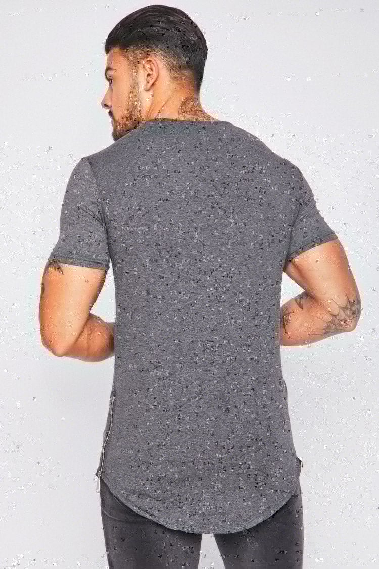 T-shirt à zip oversize Brentiny gris