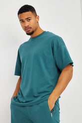 T-shirt oversize bleu vert