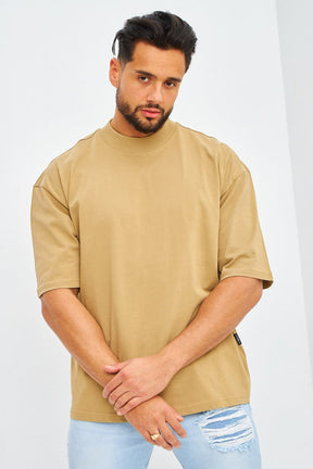 T-shirt oversize uni beige foncé