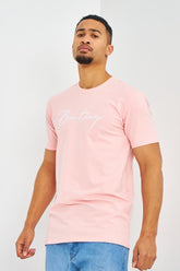 T-shirt rose à logo Brentiny en relief