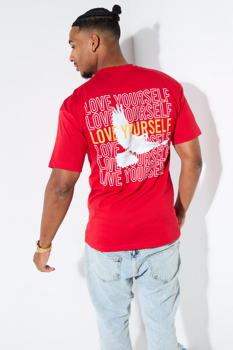 T-shirt rouge "love yourself"