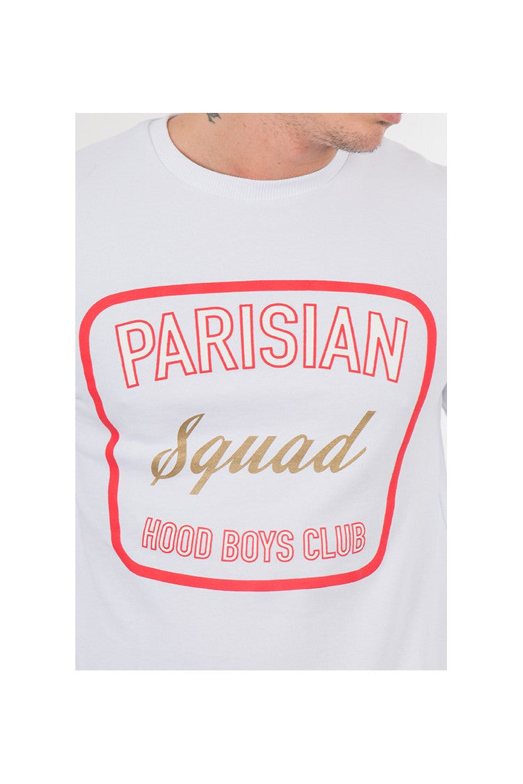 t-shirt manches longues blanc parisian