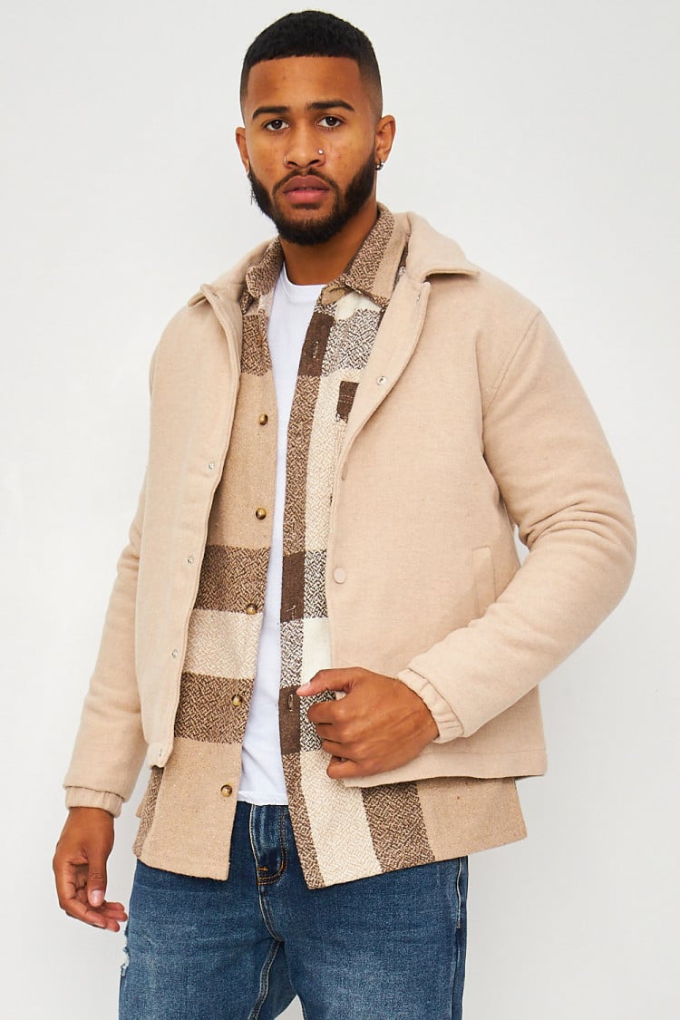 Veste beige col à rabats