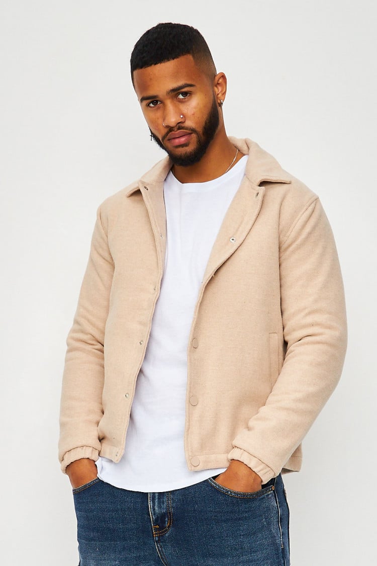 Veste beige col à rabats