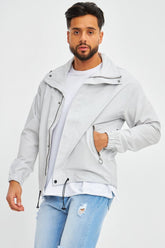 Veste gris clair col montant