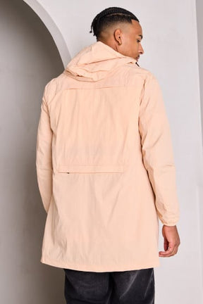 Veste mi-saison beige rosé à capuche