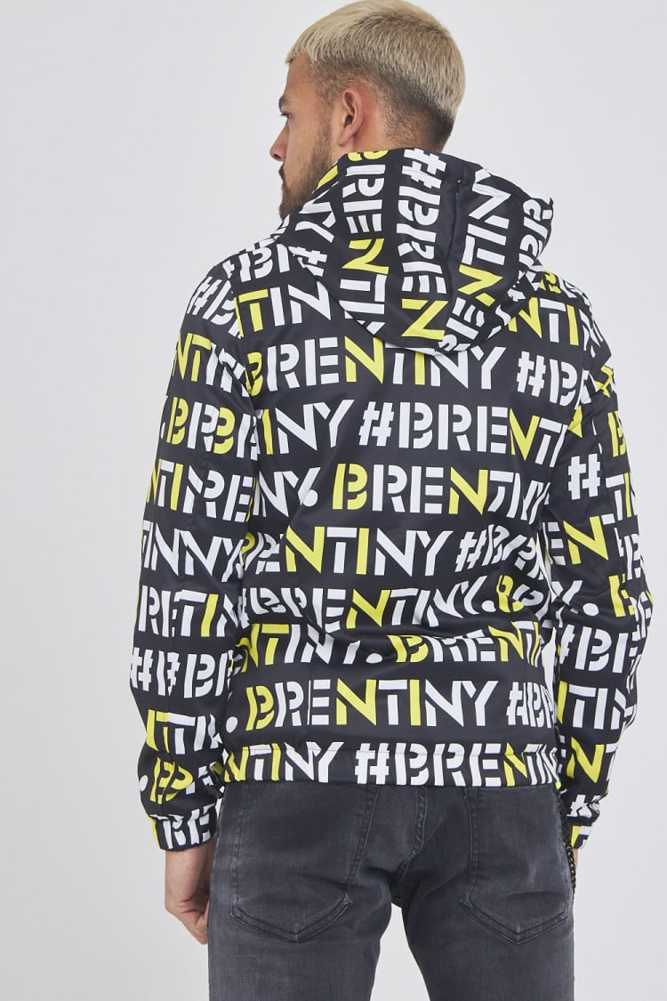 Veste noire imprimé Brentiny blanc/jaune